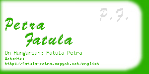 petra fatula business card